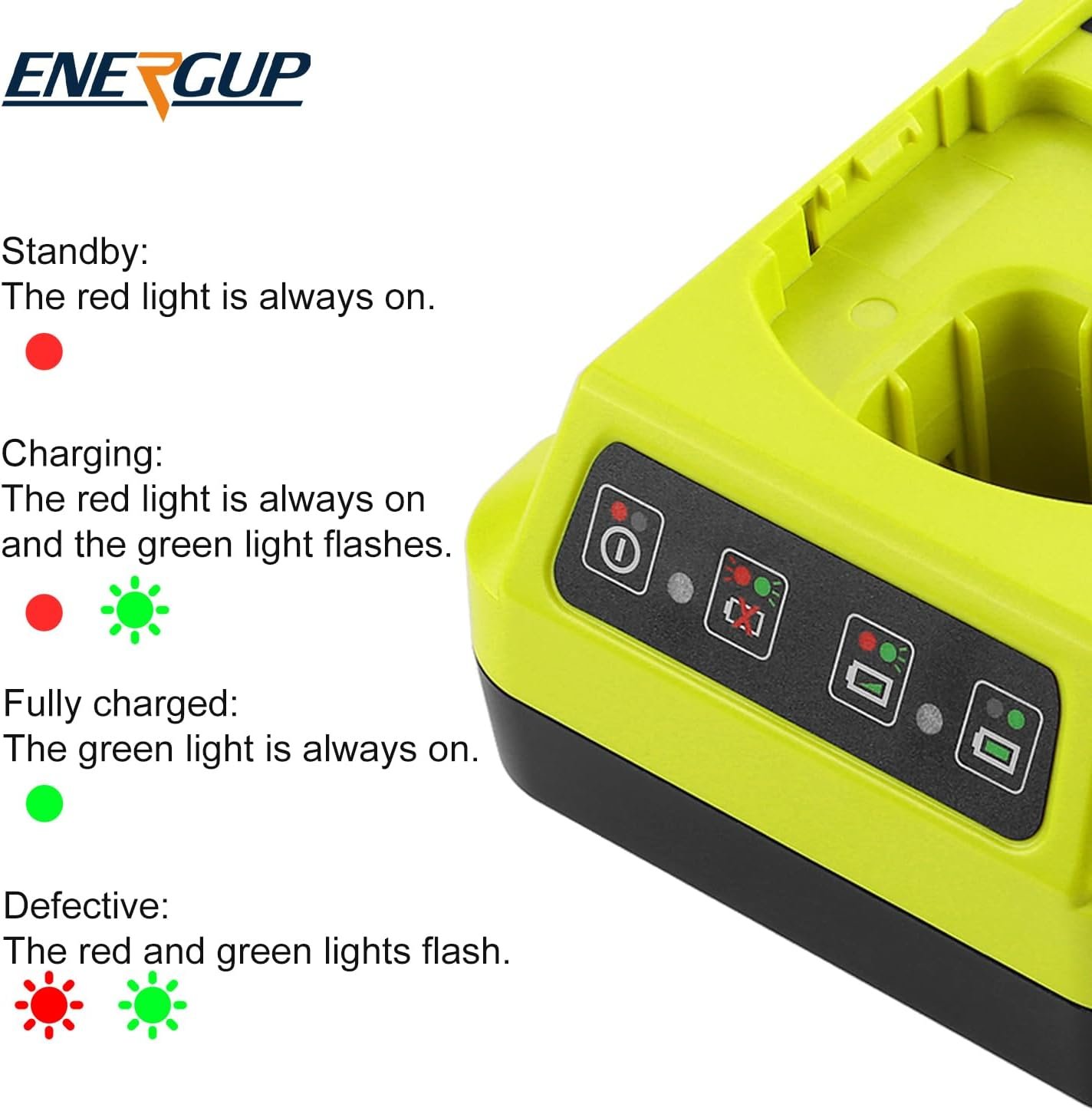 For Ryobi 12v 18v Dual Port Battery Charger 7