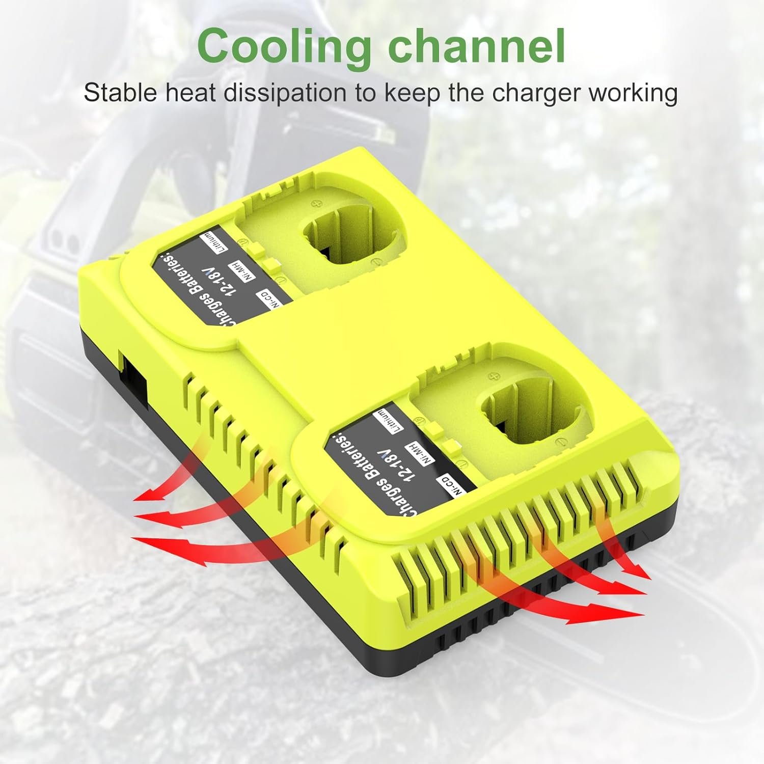 For Ryobi 12v 18v Dual Port Battery Charger 6