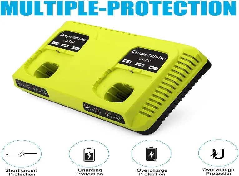 For Ryobi 12v 18v Dual Port Battery Charger 4